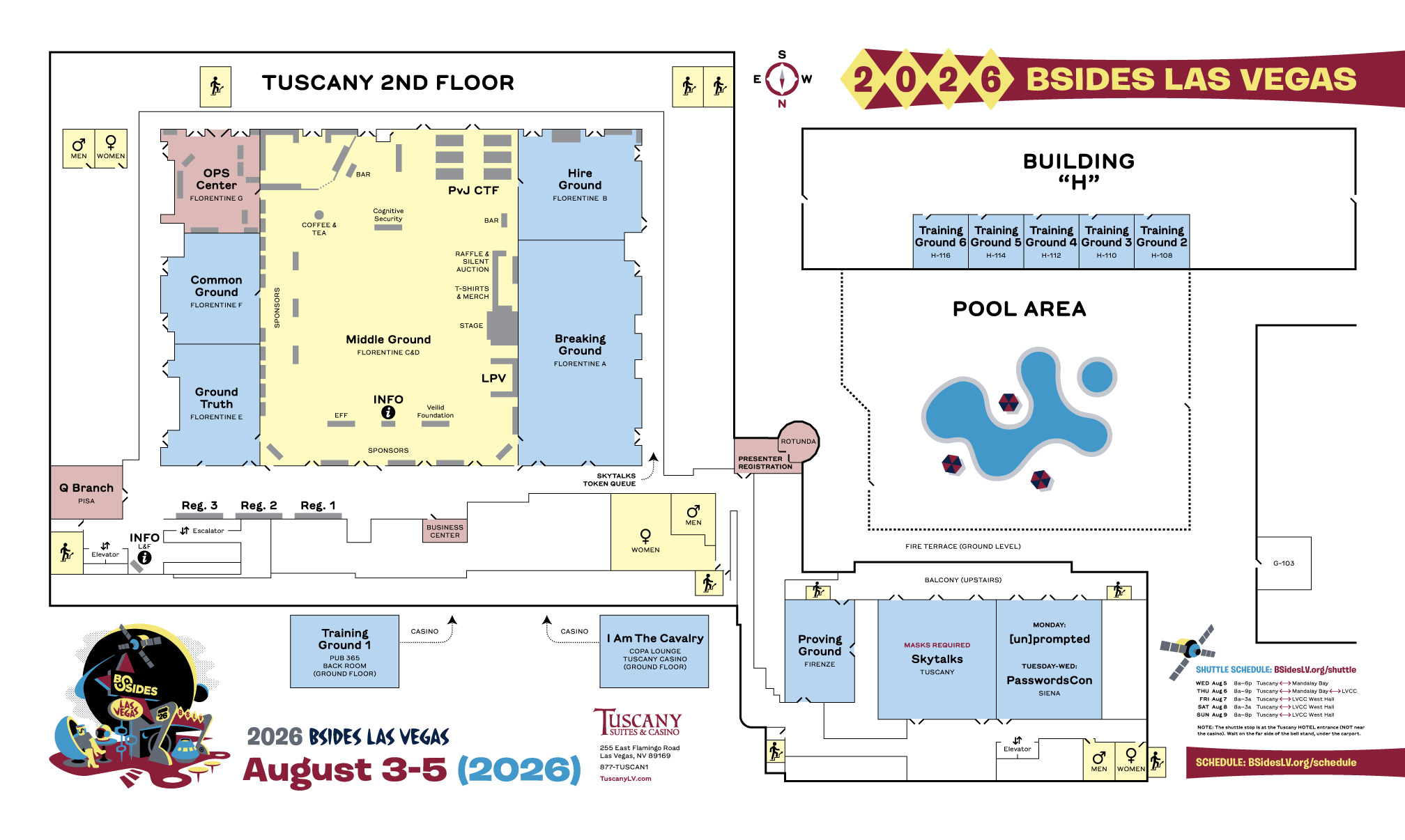BSidesLV Tusany hotel conference map